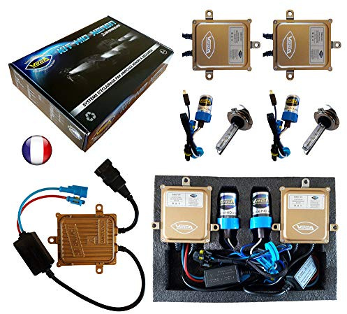 Kit HID Xénon Marque Francaise Vega® H7 12000K 55W Slim DSP AC Ampoules à embase métallique
