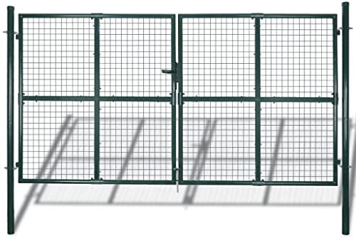 vidaXL Recinzione cancello in acciaio verniciato a polvere 306x200cm doppia porta Mesh Safe Guard