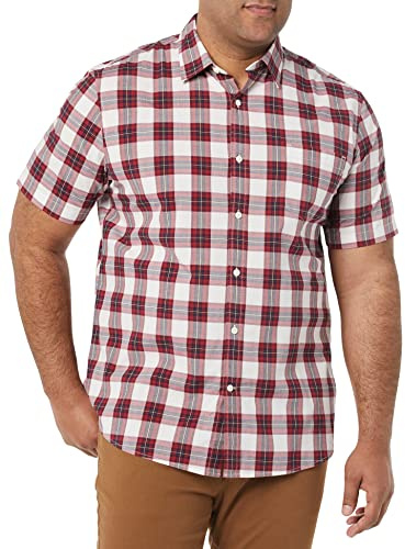 Amazon Essentials Men's Short-Sleeve Stretch Poplin Shirt (Available in Big & Tall)