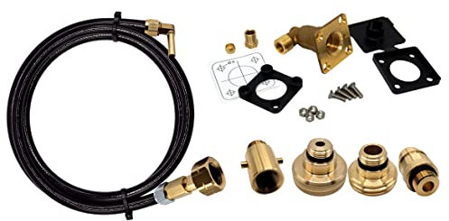 Gomet LPG GPL European Gas Bottle Refill Set with All LPG Adapters Kit ACME DISH EURONOZZLE BAYONET & Non Return Valve Filling Point