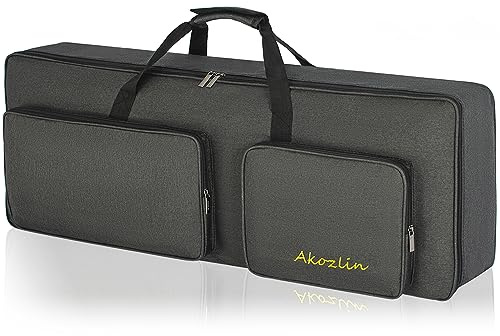 AKOZLIN 61-Key Full Padded Keyboard Gig Bag, 41.7”×17.3”×6.3”Portable Electric Piano Keyboard Case Foldable Bag