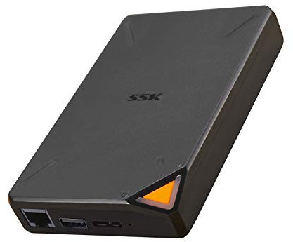 SSK 1TB Portable NAS External SSD, External Solid State Drive Personal Cloud Smart Storage Supports Auto-Backup, Phone/Tablet PC/Laptop