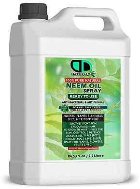 DD Organic Neem Oil A Natural Garden Bug Spray for Plants & Horses.- Insect Repellent & Bug Repellent for House, Skin Care, Hair Growht (2.5 Litre)