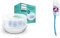 Philips Avent Mikrowellen Sterilisator, Dampf-Sterilisator für bis zu 4 Babyflaschen, Schnuller und Zubehör, weiß (Modell SCF281/02) & Avent Flaschen- und Saugerbürste (Modell SCF145/06)