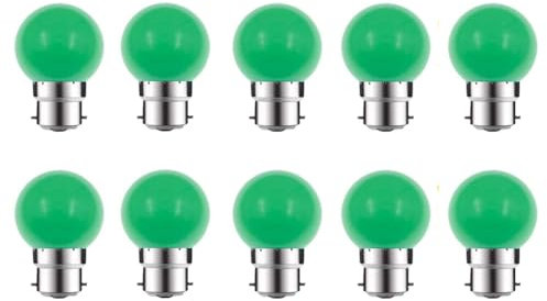 ZFQ - Lote de 10 bombillas LED, color B22, 2 W, equivalente a 20 W, CA, 220 V, 240 V, B22 bayoneta, bombillas LED, multicolor para casa, bar, fiesta, decoración de ambiente, verde