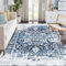 LuxFocus Teppich für den Innenbereich, Weicher Niedriger Flor Großer Teppich mit Traditionellem Farbverlaufsdruck für Schlafzimmer Esszimmer Heimbüro Waschbar, Blau 160 x 230 cm