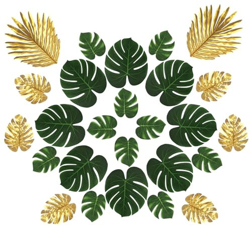 KARELLS Hoja Artificiales, Palmera Artificiales, Planta Monstera, Falso Hojas de Monstera, 26pcs
