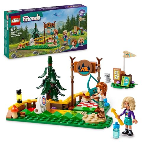 LEGO Friends Adventure Camp Archery Range Set, Building Toy for 6 Plus Year Old Girls, Boys & Kids, with Toy Bow and Arrows, 2 Mini-Dolls, a Raccoon Figure and Accessories, Birthday Gift Idea 42622