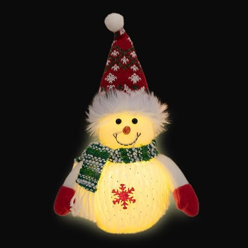 Gupcaqosjw Muñeco de Nieve Brillante navideño, muñecos de Nieve de Peluche iluminados | Figuras de muñeco de Nieve de Peluche iluminadas,Juguetes Suaves Rellenos de Felpa del muñeco de Nieve de la