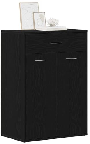 vidaXL Scarpiera Rovere Nero 60 x 35 x 84 cm Legno Multistrato, Armadio per Scarpe da Soggiorno, Organizer Moderno, Mobile Compatto, Resistente e Funzionale