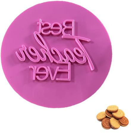 Best Teacher Ever Fondant Stamp/Embosser for Icing,Cookie,Frosting,Cupcake,Sugar Paste,Cake,Baking,Biscuit,Decoration