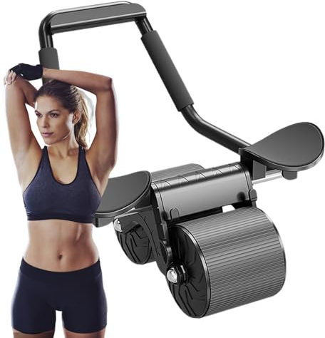 Rodillo de entrenamiento abdominal - Rebote automático y dispositivo de entrenamiento silencioso - Rodillo de entrenamiento para la musculatura del tronco | Para mujeres, adultos, principiantes y