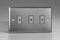 Varilight JTE103 Classic Brushed Steel 3 Gang V-Pro Remote/Touch Master LED Dimmer 0-100W