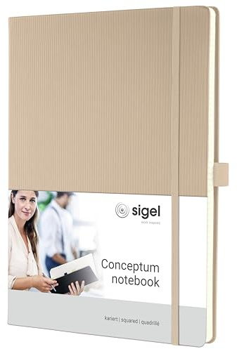 SIGEL CO640 Premium anteckningsbok fyrkantig, A4, inbunden, beige – konceptum