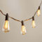 Kawaya Outdoor String Lights Mains Powered 15M,LED Garden Festoon Lights Dimmable,Waterproof IP65 Shatterproof Vintage Connectable Lighting with 25+2 Plastic Bulbs for Outside Backyard Patio Bistro