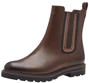 MARCO TOZZI Damen Chelsea Boots Flach mit Reißverschluss, Braun (Chestnut), 39 EU