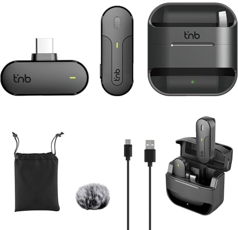 T'nB - Micro Cravate sans Fil avec boîtier de Charge, Technologie de réduction de Bruit, Plug and Play- Noir