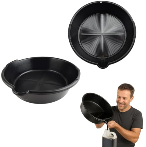 Bac de vidange d'huile 7 L - Bac de récupération d'huile portable pour huile moteur- huile de transmission et liquide de refroidissement - Résistant aux éclaboussures - Résistant au