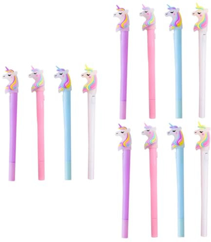 EXCEART 12 Stk Einhorn Lichtstift Kugelschreiber Einhorn einhorn Füller Stift mit Licht Kugelschreiber Textmarker Cartoon-Stift Gel Stift Schüttgut Flash-Stift Tinte Büro