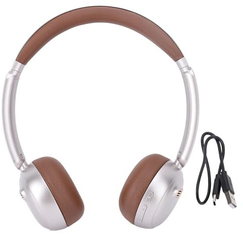 Over Ear-hörlurar trådlösa, Retro Brusreducerande hörlurar Snyggt Y2K-headset för pojkar, flickor, barn, vuxna, BT 5.4 skolheadset, Bekväm, Bärbar (Brun)