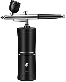 Färgsprutpistol, Cake Paint Sprayer Paints Airbrush Luftkompressor Gun for Nail Art Tatuering Hantverk Ansikte Dimm Konst Spray Gun(Zwart)