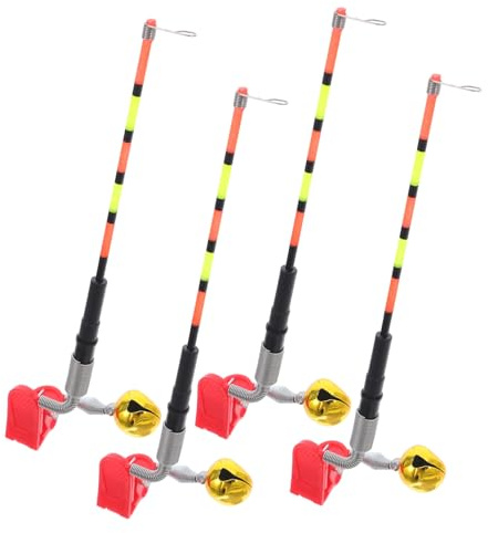 4pcs Fishing Bite Alarm Indicators with LED Light High-Sensitivity Night Bite Alert for Carp and Bank Fishing Long Distance Casting