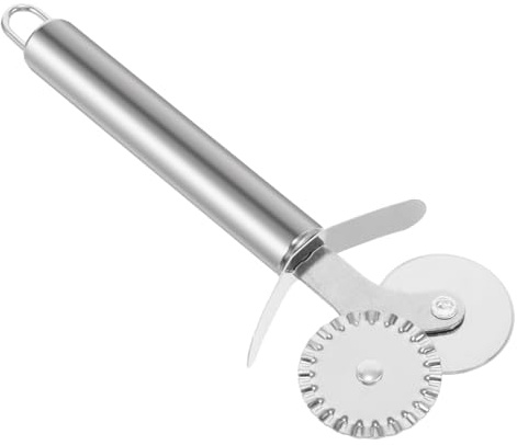 Ciieeo Tagliapizza Doppia Rotella in Acciaio Robusto Taglierina Pizza Liscia e Antiaderente per Uso Professionale e Casalingo per Pizza Pancake e Dolci Facile da e Riporre