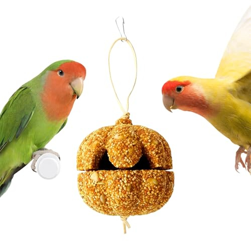 Generico per Parrocchetti – Giocattolo A Forma di 9x9 Cm, Cereali Naturali da Masticare, Snack Arricchente per Animali con Consistenza Accattivante E Design Divertente | Forniture per Uccelli PE