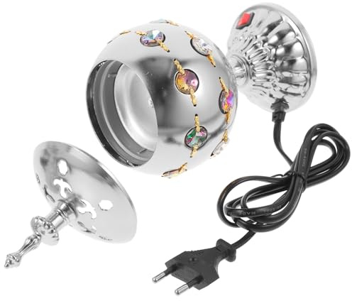 NUOBESTY Bruciatore di Incenso Elettrico in Ferro Stile Arabo Fornello per Incenso Compatto Spina Ac220 Porta Incensiere Decorativo Vintage per Uso Domestico e Negozi