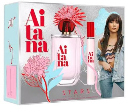 Aitana Stars Fragrances Perfume Set de Regalo, Eau de Toilette 80ml, Vaporizador de Viaje 10ml, Perfume Floral, Cofre de regalo, Colonia, Fragancia Femenina, Estuche de regalo