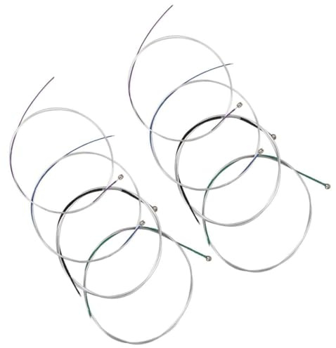 SOLUSTRE 8 Stück Violinsaiten Komplettset 4/4 Vernickelte Edelstahl Geigensaiten Stabiler Klang Saitenwechselset für Violine Zubehör für Musikinstrumente