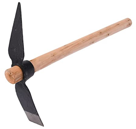 KELFEEAO Pioche de Jardin, Pioche de Jardinage Robuste, Petit Outil de Hache de Jardin avec Manche en Bois, Pioche Polyvalente pour l'extérieur