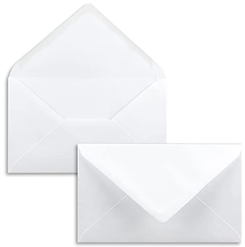 150x Briefumschläge in Weiß größer als DIN B6 - 125 x 195 mm - Nassklebung, ohne Fenster - Kuverts für besonders starke Grußkarten - ideal für Weihnachten und Einladungen