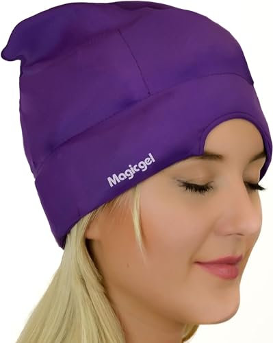 Magic Gel Gorro migraña de gel - Diadema Migraña y Dolor Cabeza de Gel Frío - Antifaz Migraña para Aliviar la Tensión en Cabeza y Ojos - Gorro elástico oscuro y fresco