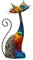 Juliana Design Natural World Hand Painted Decorative Multicolour Cat Ornament