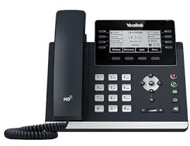 Yealink Téléphone IP SIP-T43U - avec Fil - avec câble - Montage Mural - Gris Classique