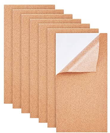 BENECREAT 10 Paquet de Feuilles de Liège Adhésives au Dos de 40x20cm (1mm D'Épaisseur) Feuilles de Liège Isolant pour Dessous de Verre, Décoration Murale, Fournitures de Bricolage