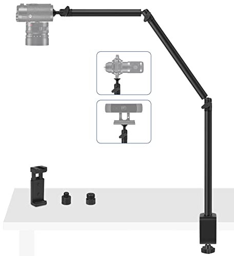 Tinpops Support de bureau pour webcam avec vis de 6,35 mm, 3/8, 5/8 pour appareil photo reflex numérique/vidéographie/diffusion en direct/prise de photo/diffusion en direct