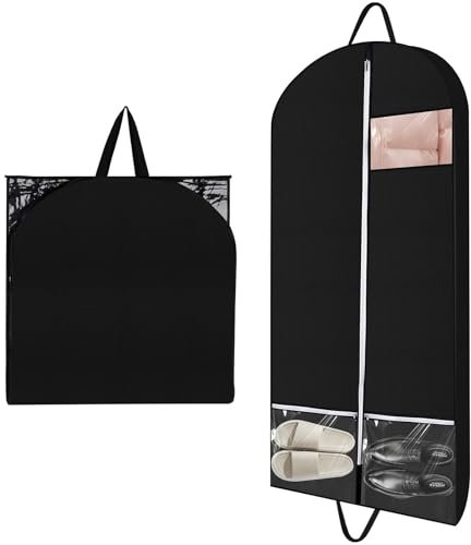 Lange Kleiderabdeckungen Kleideraufbewahrungsbeutel, PEVA Kleiderabdeckungsbeutel mit Reißverschluss (60x180 cm), Wasserdicht Anti-Milben Atmungsaktiv für Lagerung und Reisen