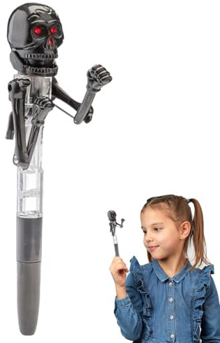 Generic Halloween-Skelett-Stift – lustiger und gruseliger Schreibstift mit Totenkopf-Design | Schreibtischdekoration, Schreibgerät, Schreibstütze