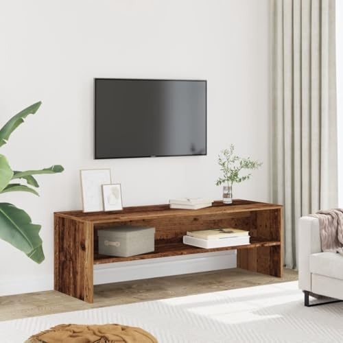Homgoday Möbler TV-ställ gammalt trä 120 x 40 x 40 cm i spånskiva, TV-skåp TV-bänk låg TV-skåp för vardagsrumsbord industriellt TV-ställ vardagsrum
