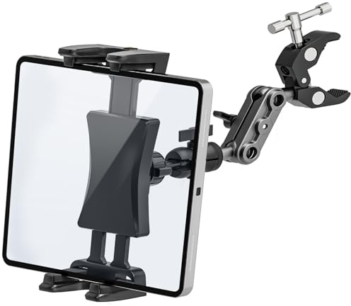 BAISHUN Tablet Mount for Spin Bike Treadmill, iPad Holder Stand Exercise Bike Handlebar Mount for Stationary Bicycle, Microphone Stand, Storlls, Tablet Stand for 4.7-12.9 iPad Pro Galaxy Tabs