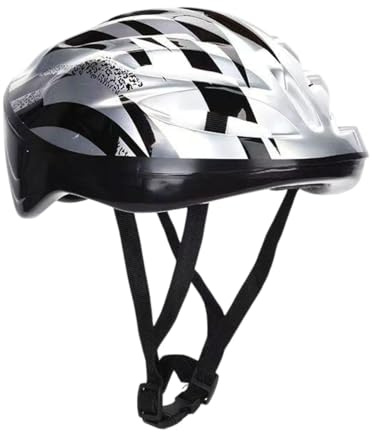 KiBcsLic Casco de Patineta, Casco de Bicicleta, Resistente a Impactos, Cómodo, Casco de Bicicleta, Casco de Patinaje para Exteriores, Plata