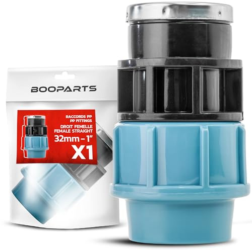 BOOPARTS – Raccord Fileté Polypropylène (PP) Femelle Ø32–1 (26/34) – Manchon à Visser pour Tube PE – Arrosage, Irrigation & Réseau d'Eau Potable