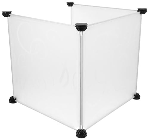 SHINEOFI 3 Piezas Protector para Bandeja de Arena para Gato Blanco con Pared Alta y 8 Cierres, Diseño Elegante de Resina Plástica para Control de Arena en Areneros