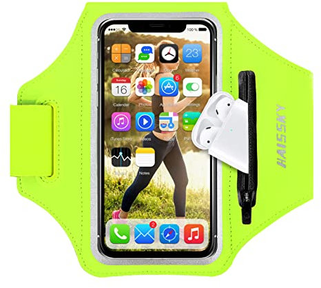 Brazalete Deportivo para Corre con Porta AirPods,Brazalete Movil Running Ajustable,Porta Movil Runnning para iPhone 16 15 14 13 12 11 Pro MAX hasta 6.9 para Correr, Gimnasio, Caminar, Ciclismo