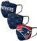 FOCO New England Patriots NFL Face Covering 3Pack Face Mask Forever Collectibles - One-Size