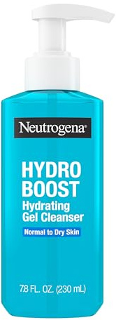 Neutrogena Hydro Boost Hydrating Face Wash & Makeup Remover, Gentle Facial Cleanser Gel with Hyaluronic Acid, Locks Moisture for Soft Supple Skin, Hypoallergenic, Oil-Free, Soap-Free, 7.8 fl oz