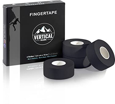 VERTICAL FELLOWS® Dermatest Ruban d'escalade – Très bon – Avec instructions PDF (français non garanti) – Idéal pour l'escalade de blocage, le volley-ball, le handball, les arts martiaux (4 rouleaux –