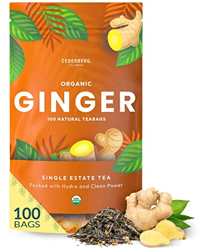 Cederberg Tea Company Organic Ginger Tea — 100 Tea Bags | Organic Herbal Tea From Single Origin | Eco-Friendly | Non-GMO Caffeine Free